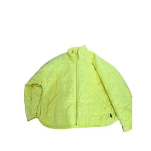 FP Movement Pippa Packable Puffer Jacket Neon Yellow Quilted Zip Up Womens XL